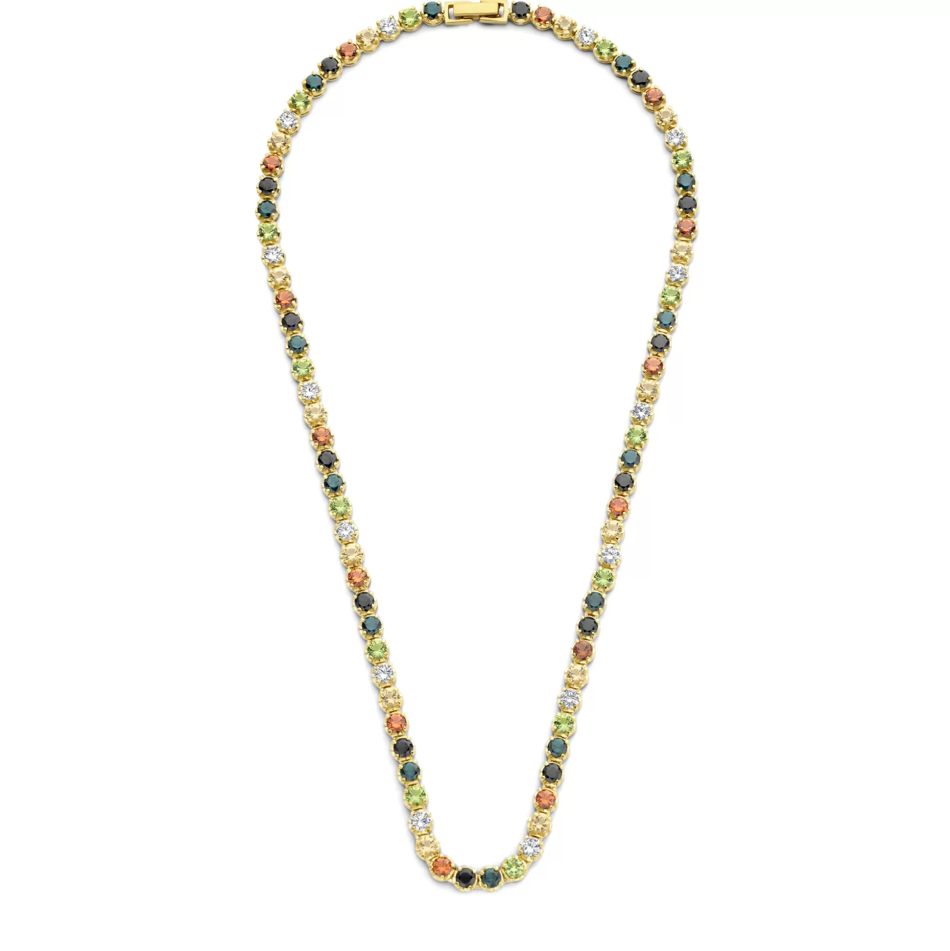 Flash Sale Santa Maria Del Fiore Collana In Argento Sterling 925 Placcato Oro Con Pietre Zircone Colorate Collane