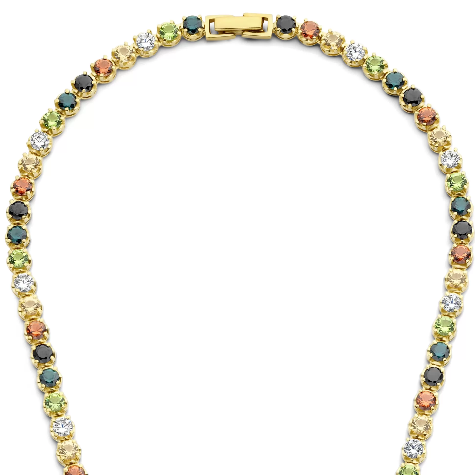 Flash Sale Santa Maria Del Fiore Collana In Argento Sterling 925 Placcato Oro Con Pietre Zircone Colorate Collane