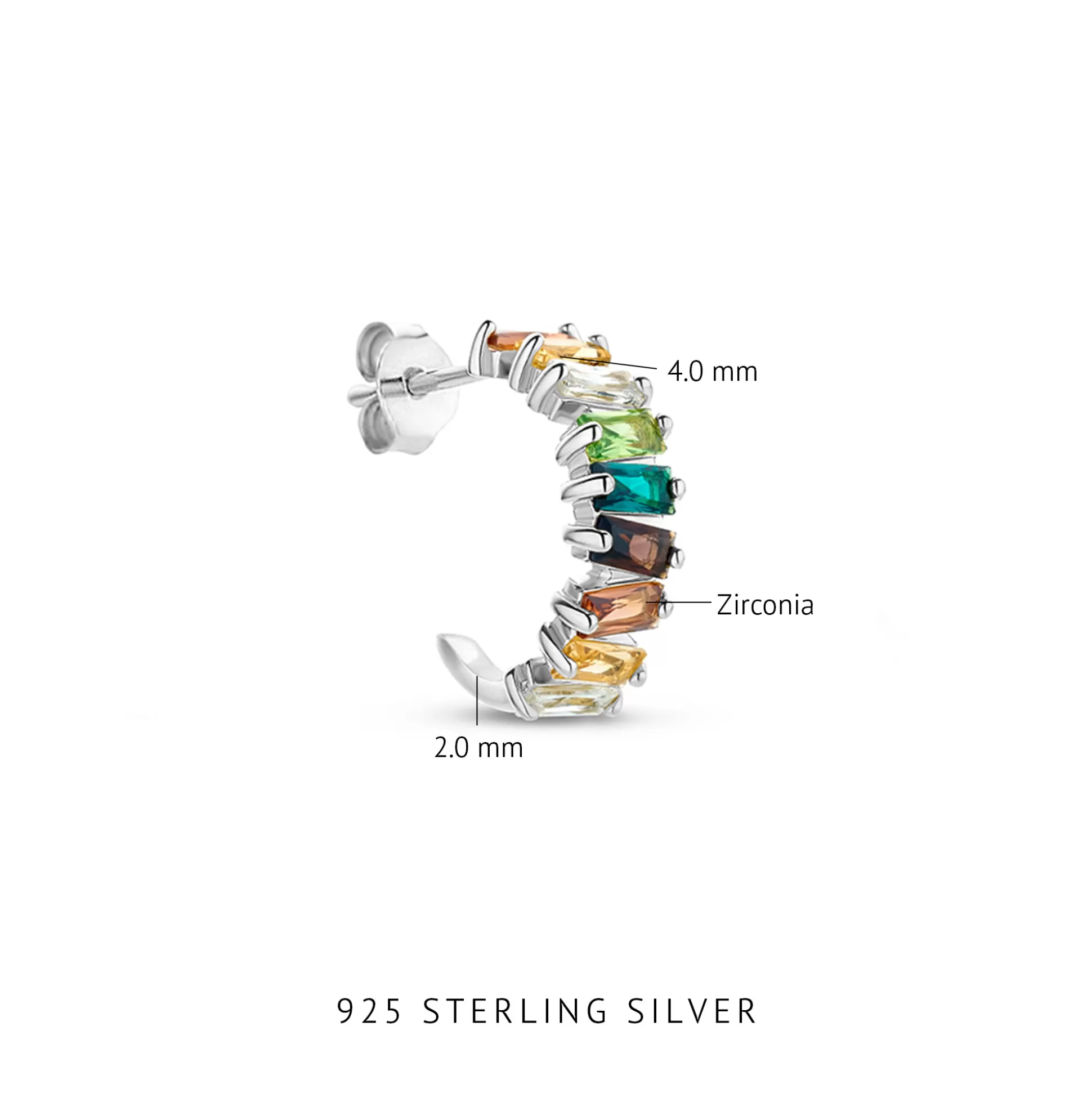 Cheap Santa Maria Del Fiore Creoli In Argento Sterling 925 Con Pietre Zircone Colorate Orecchini
