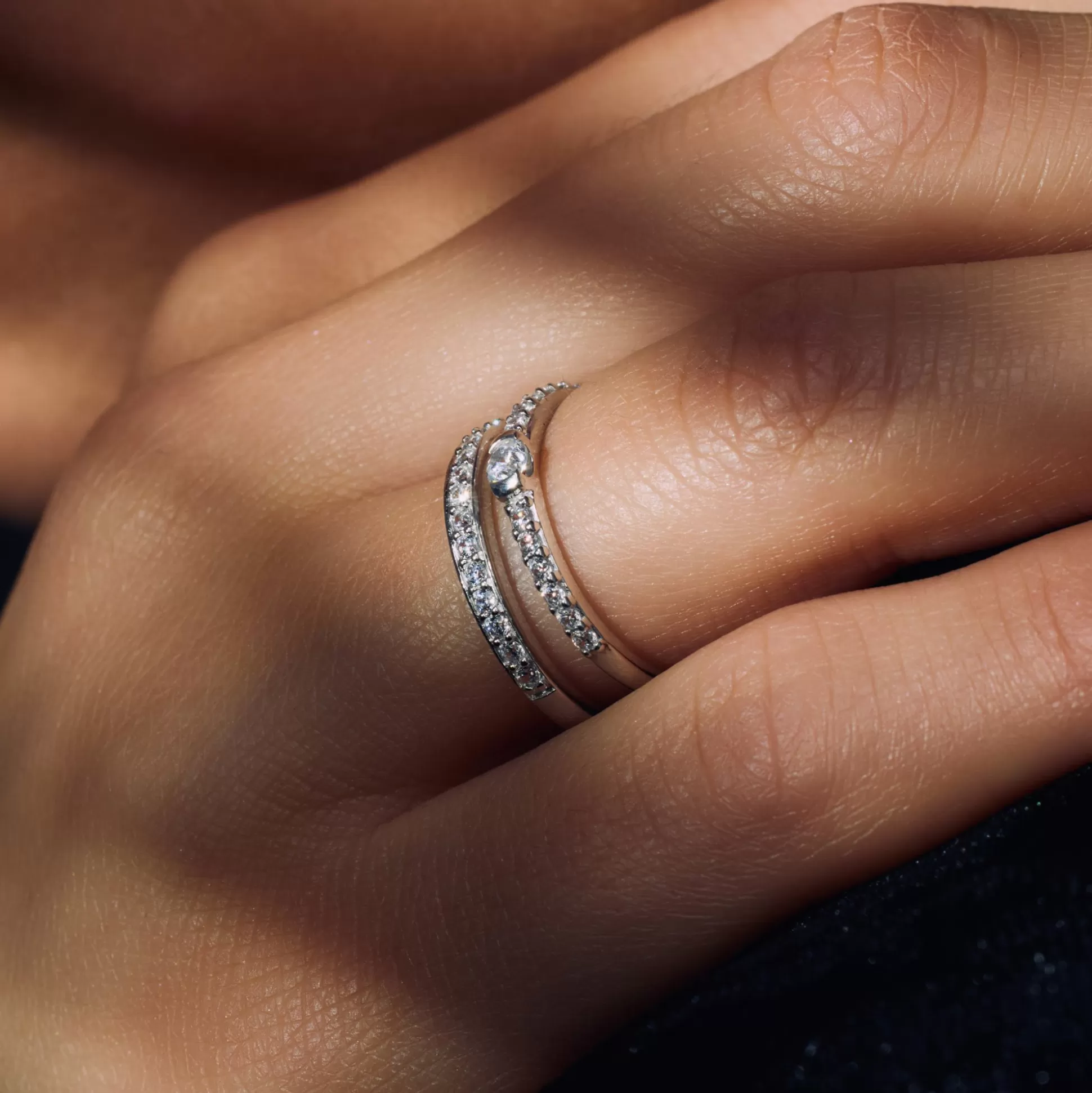 Shop Santa Maria Della Base Anello In Argento Sterling 925 Con Pietre Zircone Anelli