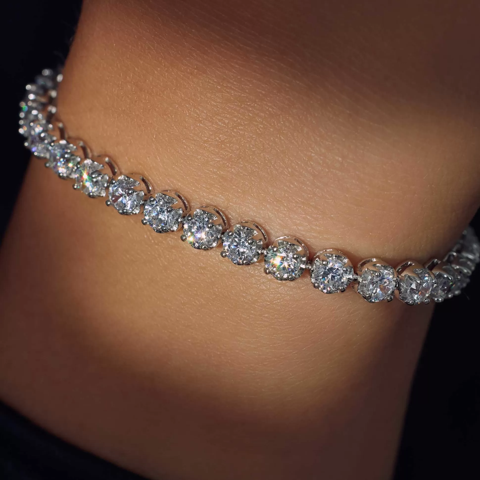 Fashion Santa Maria Della Base Bracciale In Argento Sterling 925 Con Pietre Zircone Bracciali