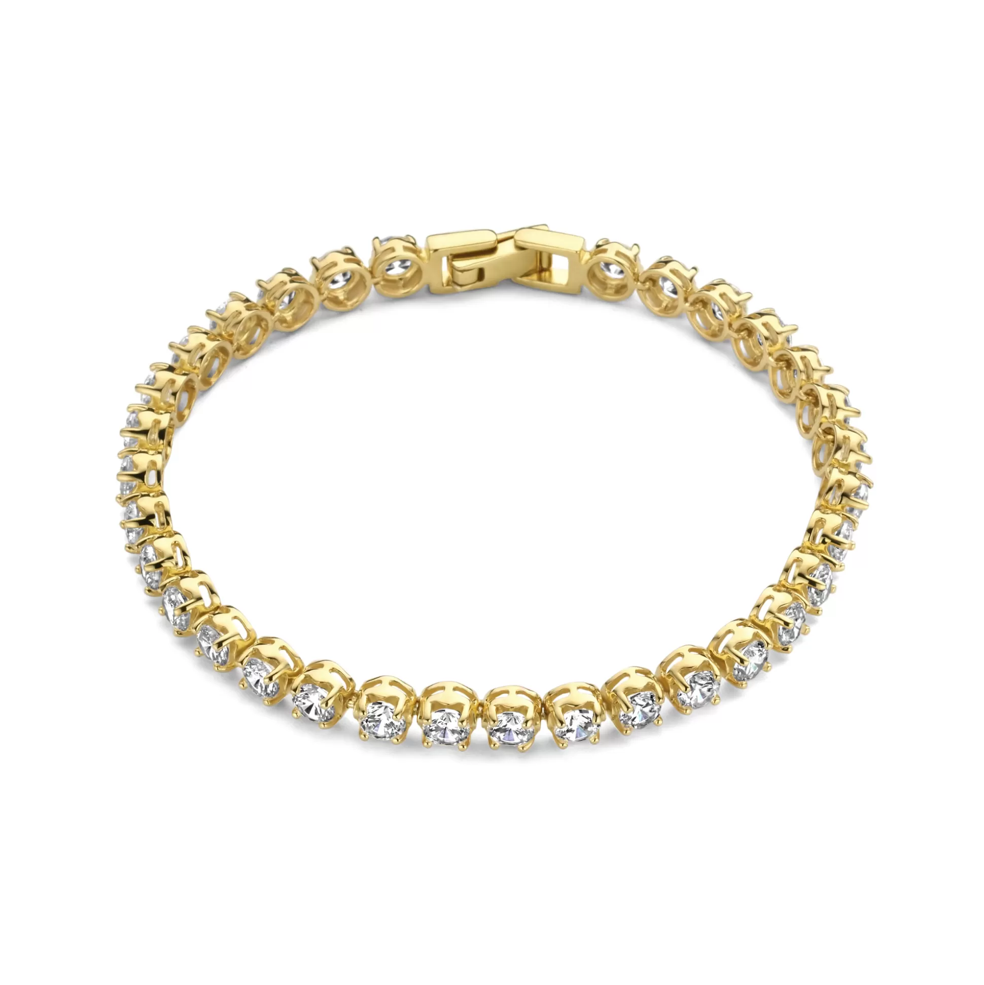 Best Sale Santa Maria Della Base Bracciale In Argento Sterling 925 Placcato Oro Con Pietre Zircone Bracciali