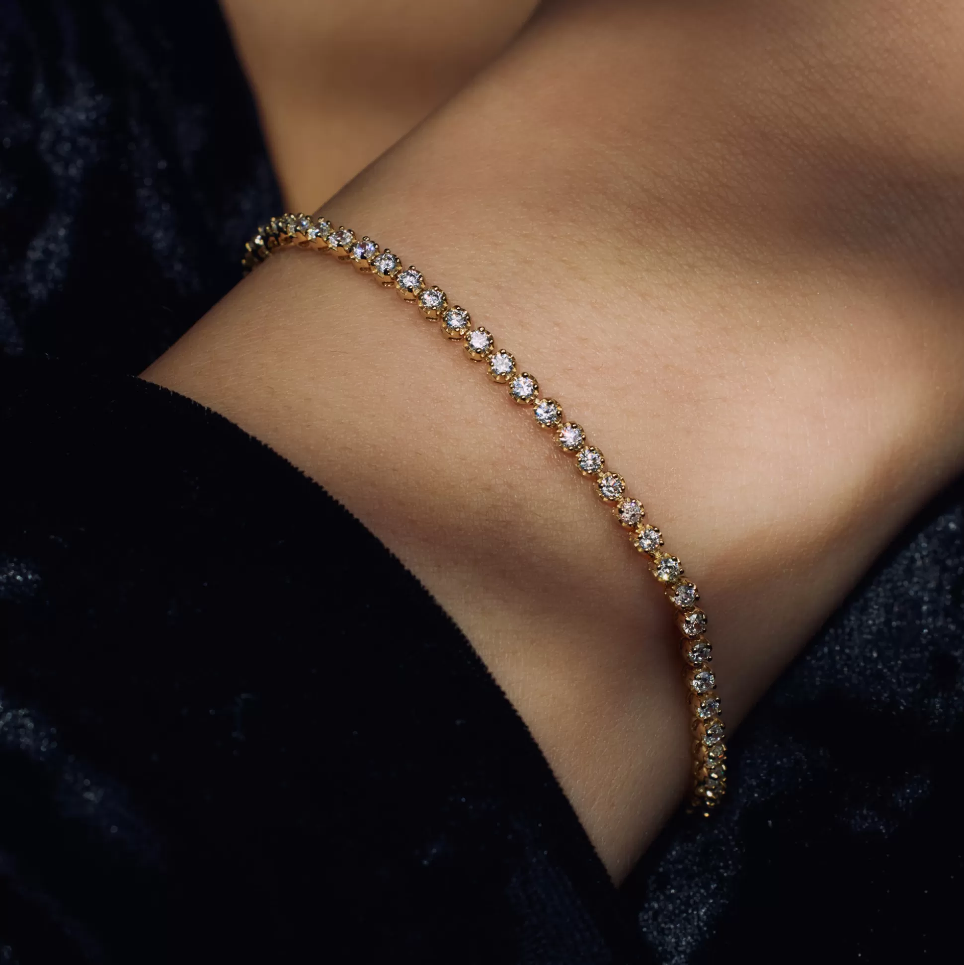 Clearance Santa Maria Della Base Bracciale In Argento Sterling 925 Placcato Oro Con Pietre Zircone Bracciali