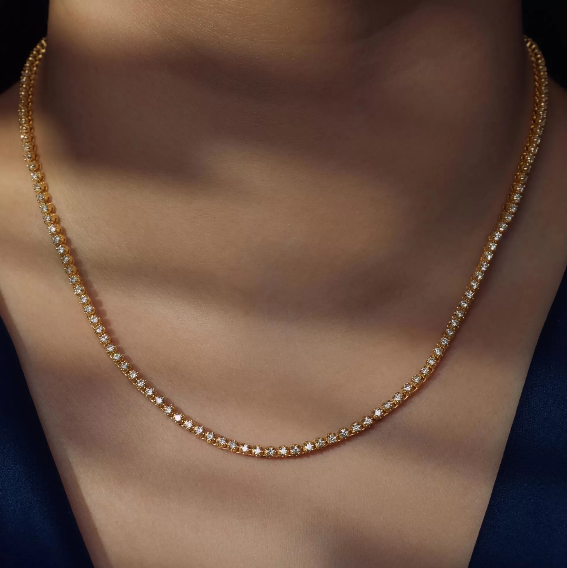 New Santa Maria Della Base Collana In Argento Sterling 925 Placcato Oro Con Pietre Zircone Collane