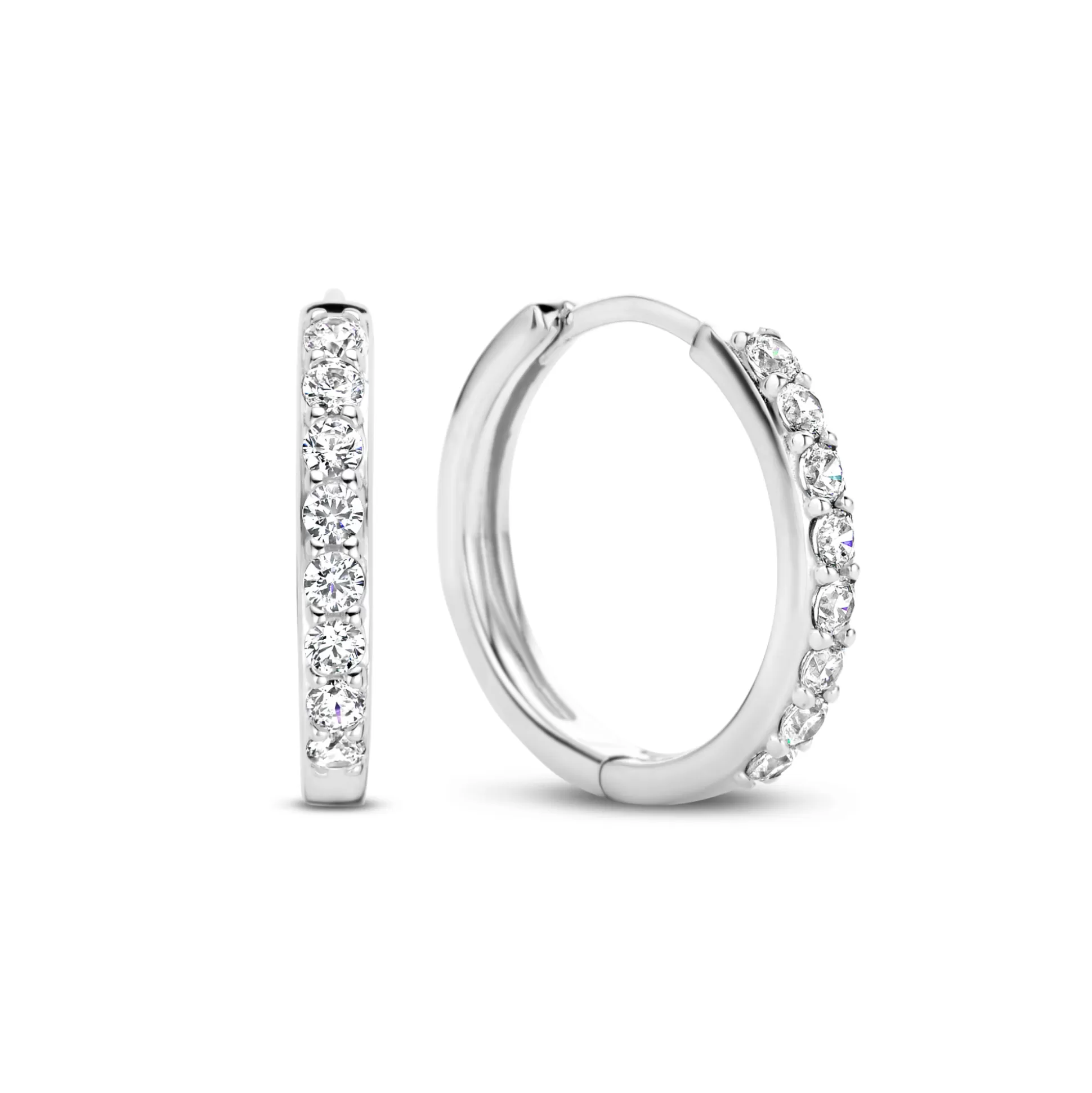 Hot Santa Maria Della Base Creoli In Argento Sterling 925 Con Pietre Zircone Orecchini