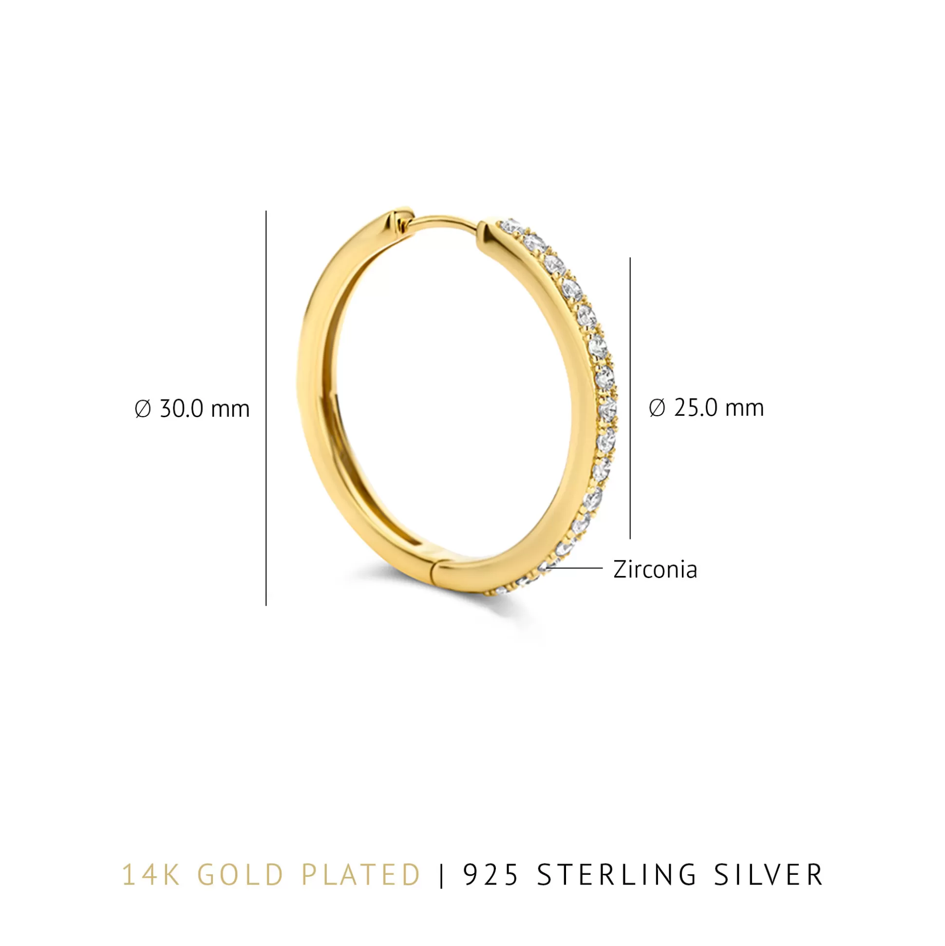 Online Santa Maria Della Base Creoli In Argento Sterling 925 Placcato Oro Con Pietre Zircone Orecchini