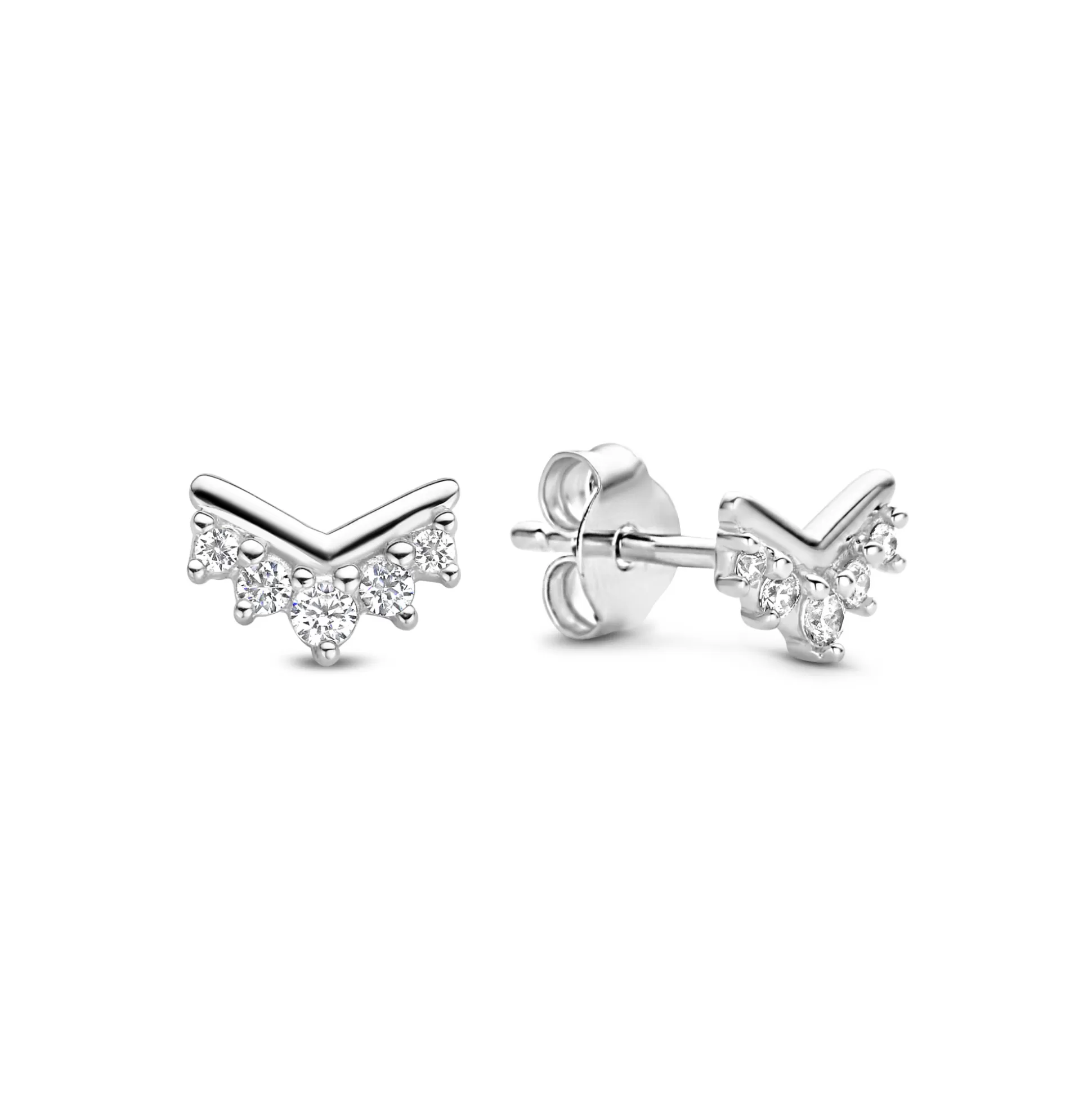 Best Sale Santa Maria Della Base Orecchini A Bottone In Argento Sterling 925 Con Pietre Zircone Orecchini A Bottone