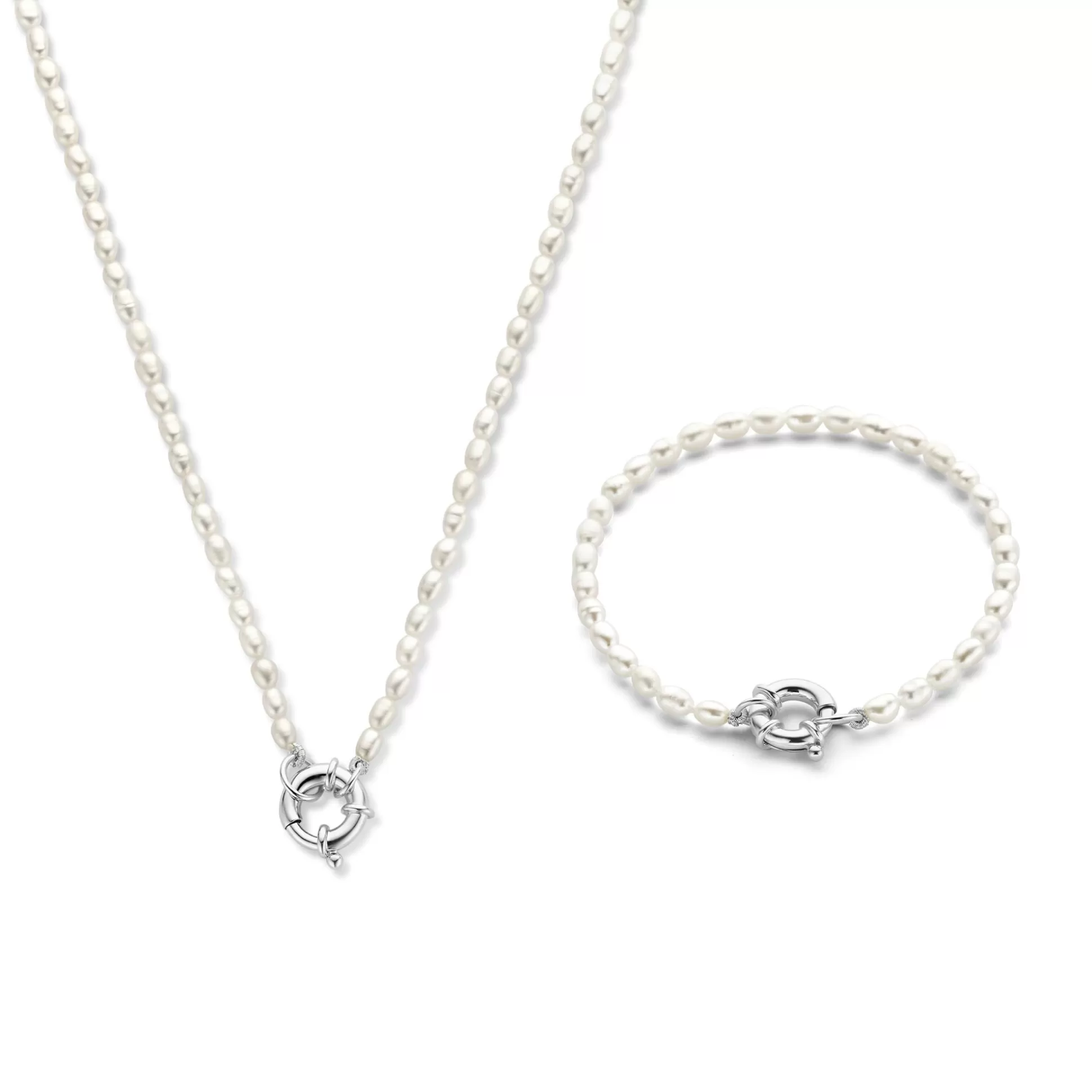 Fashion Sorprendimi Idee Regalo Collana E Bracciale In Argento Sterling 925 Con Perle D'Acqua Dolce Collane