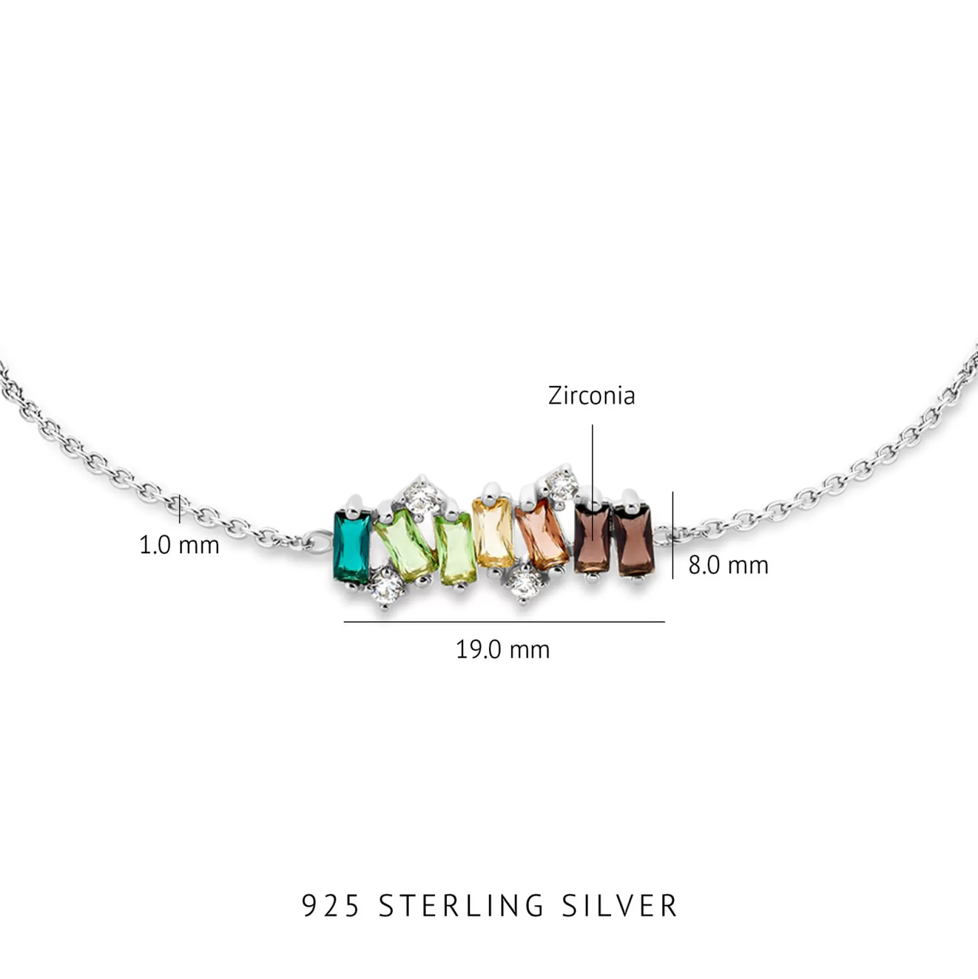 Fashion Sorprendimi Idee Regalo Collana E Bracciale In Argento Sterling 925 Con Pietre Zircone Colorate Collane