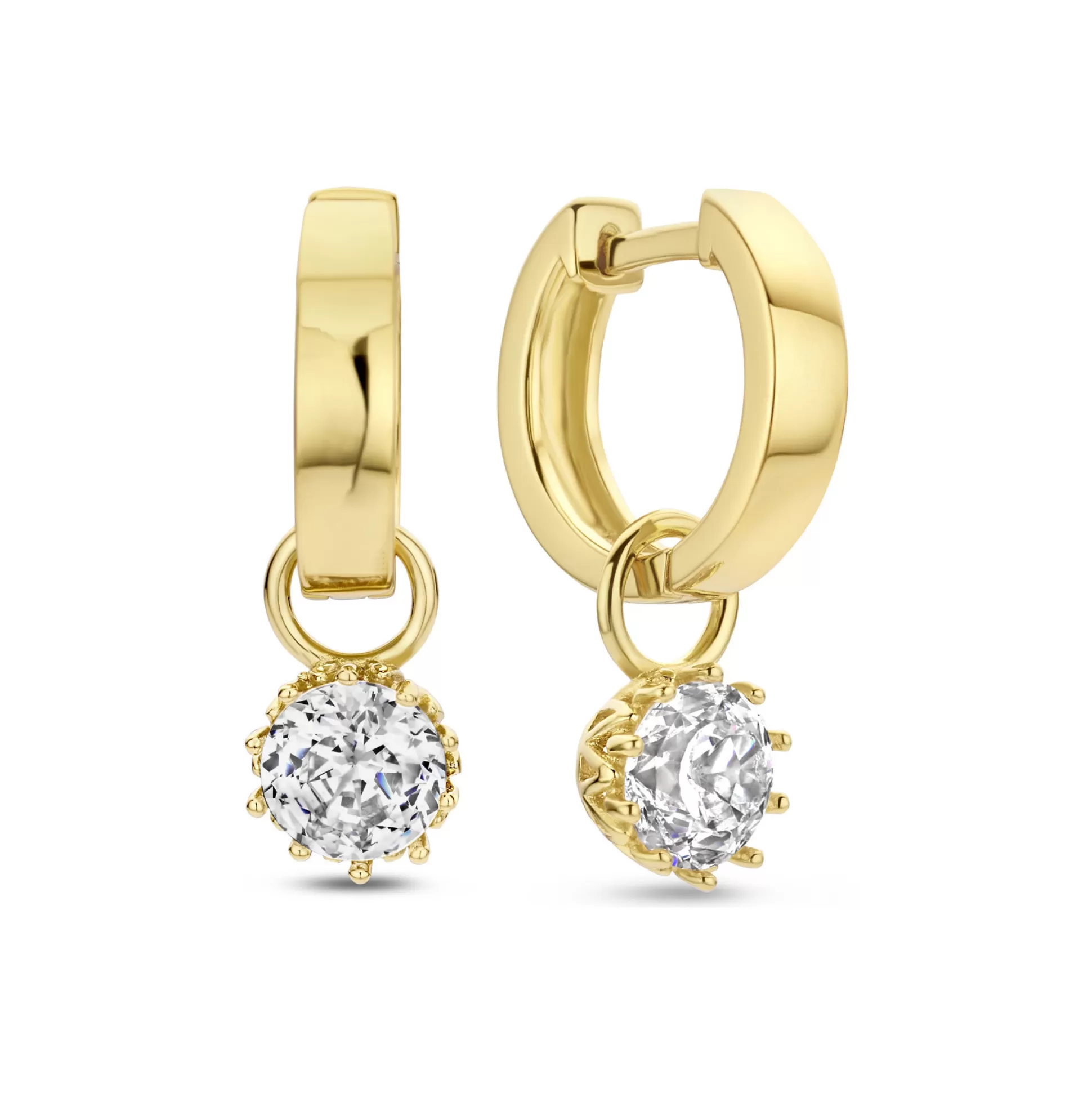 Hot Sorprendimi Set Orecchini In Argento Sterling 925 Placcato Oro Con Pietre Zircone Orecchini A Bottone