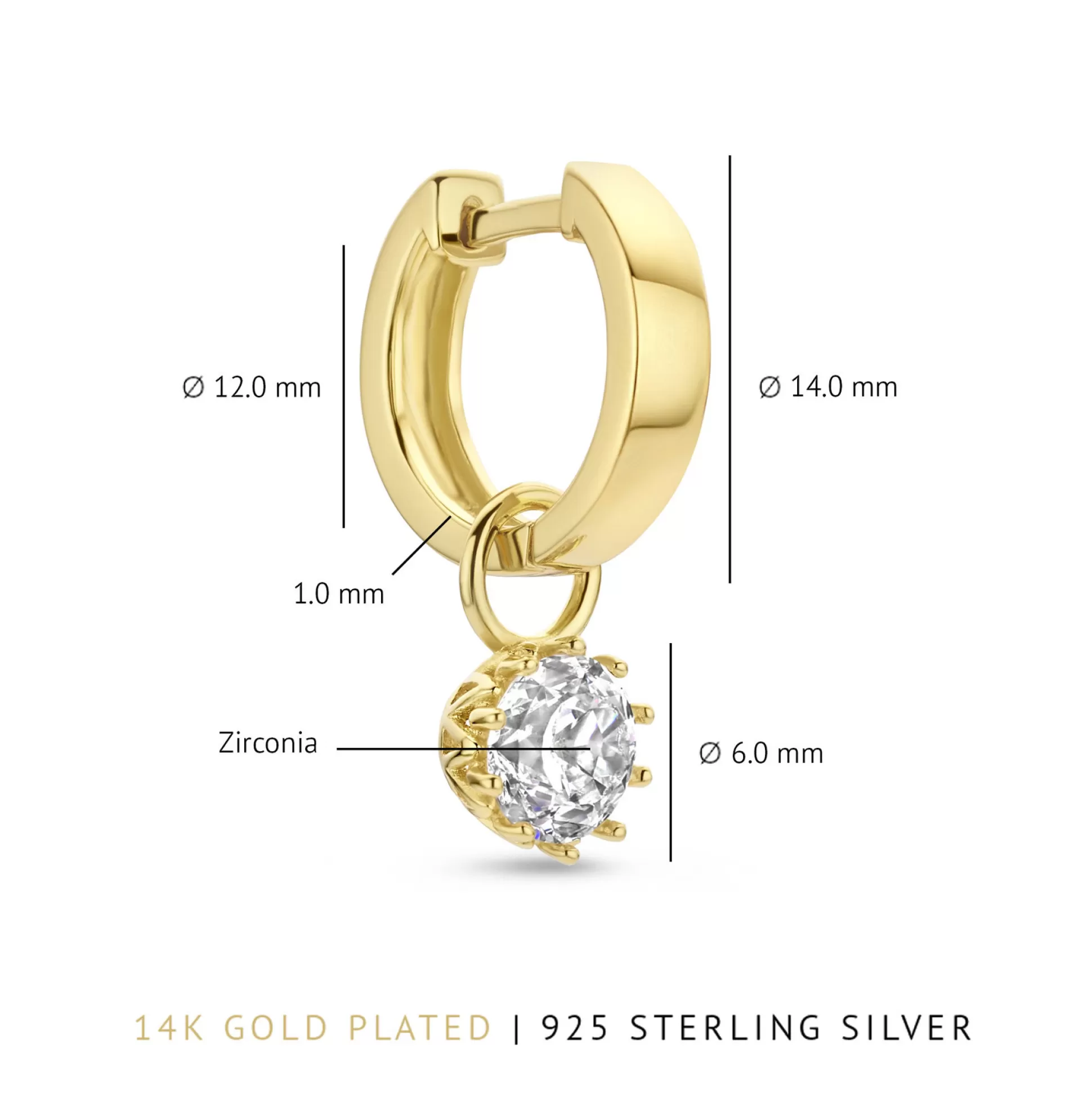 Hot Sorprendimi Set Orecchini In Argento Sterling 925 Placcato Oro Con Pietre Zircone Orecchini A Bottone