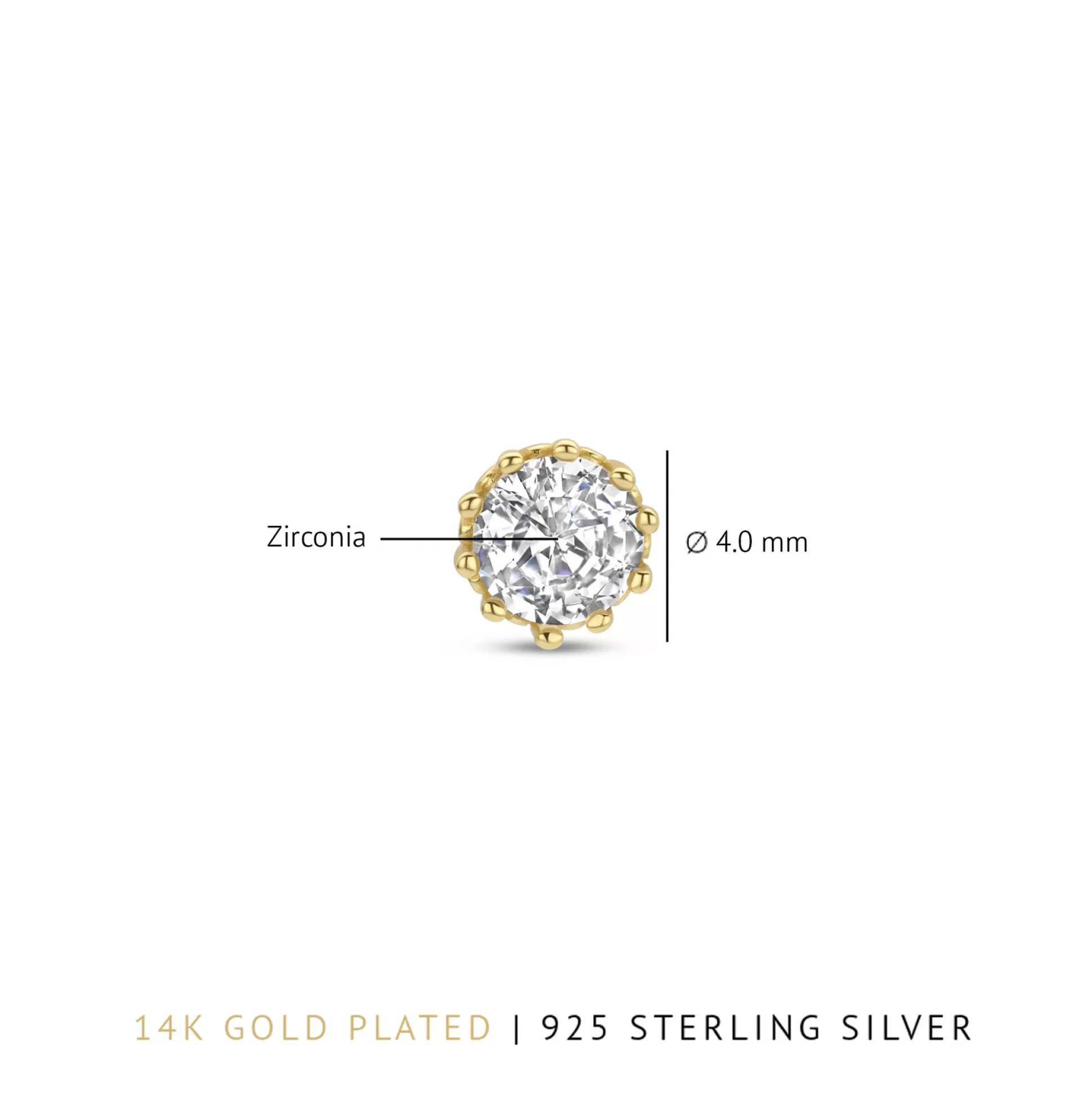 Hot Sorprendimi Set Orecchini In Argento Sterling 925 Placcato Oro Con Pietre Zircone Orecchini A Bottone